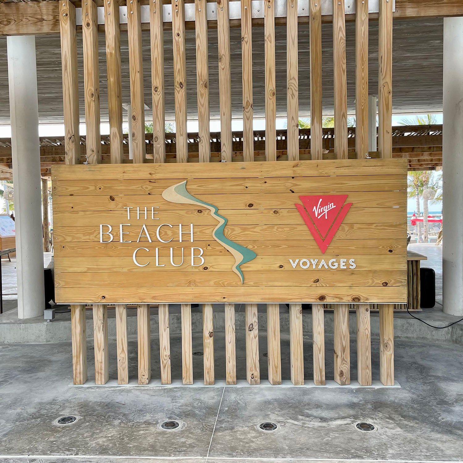 Bimini Beach Club Sign as you enter the beachside resort