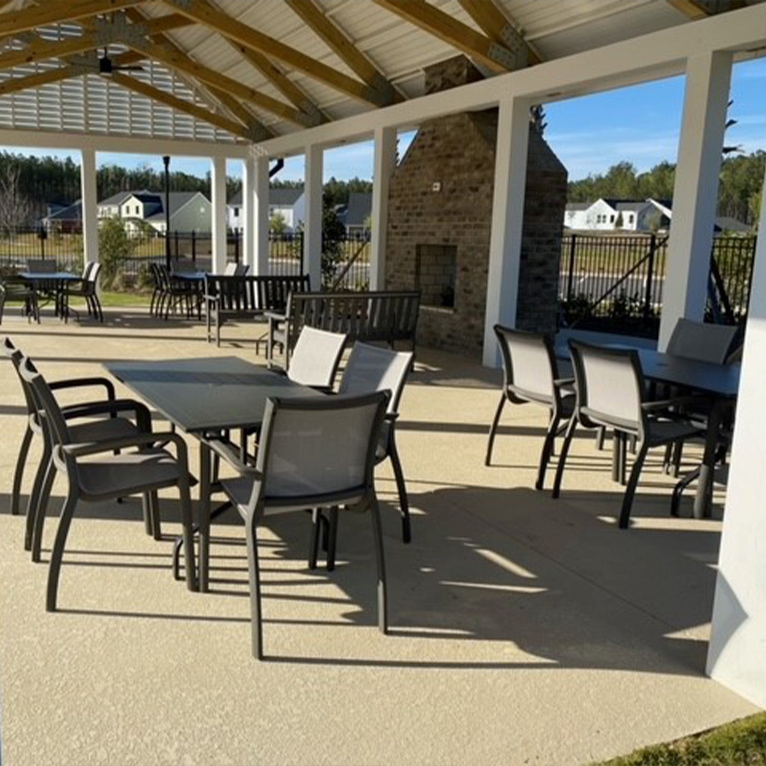 Sunset Armchairs under the cabana at Watson Hill HOA
