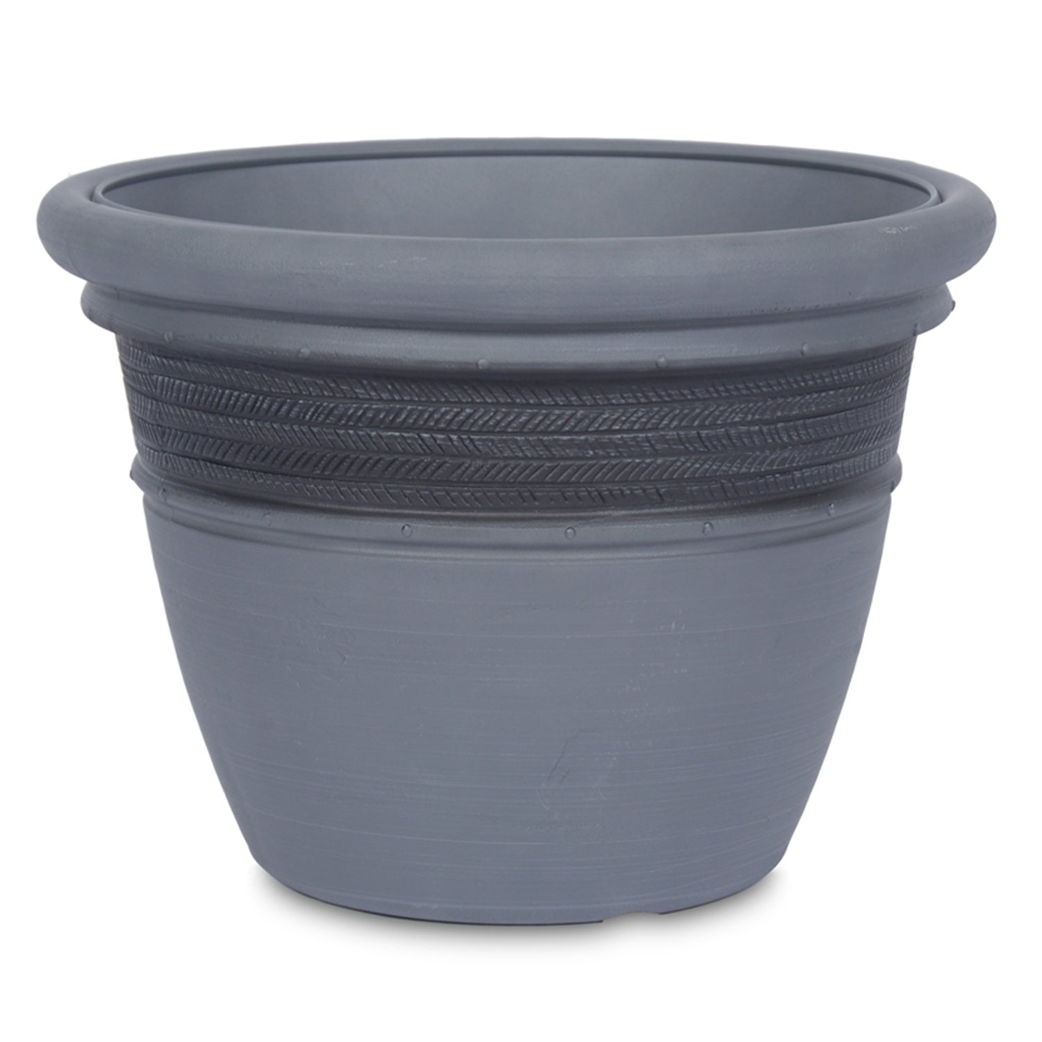 large grey plastic outdoor plant pots Cordoba 23" Planter Brushed Smoke