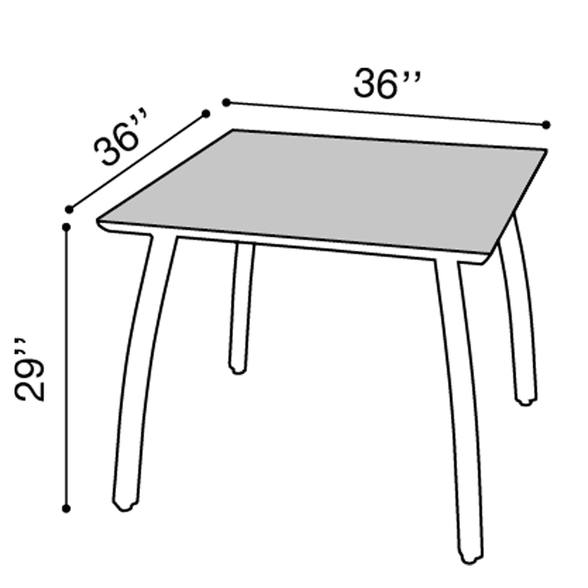 Sunset 36 Square Table Sunset 36 square table